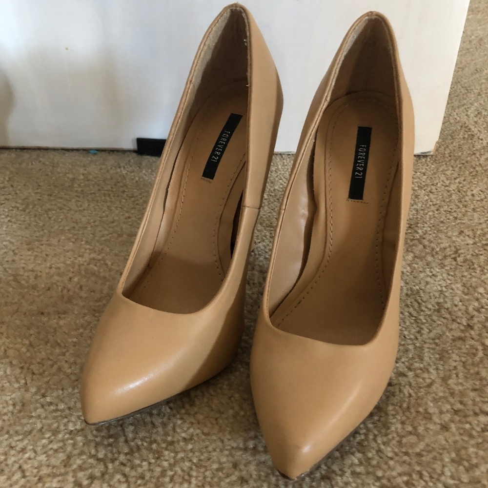Tan high heels